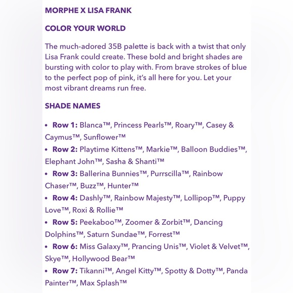 Morphe x Lisa Frank Collab Eyeshadow Palette - Picture 4 of 4